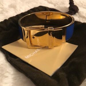 Michael kors blue and gold buckle bracelet